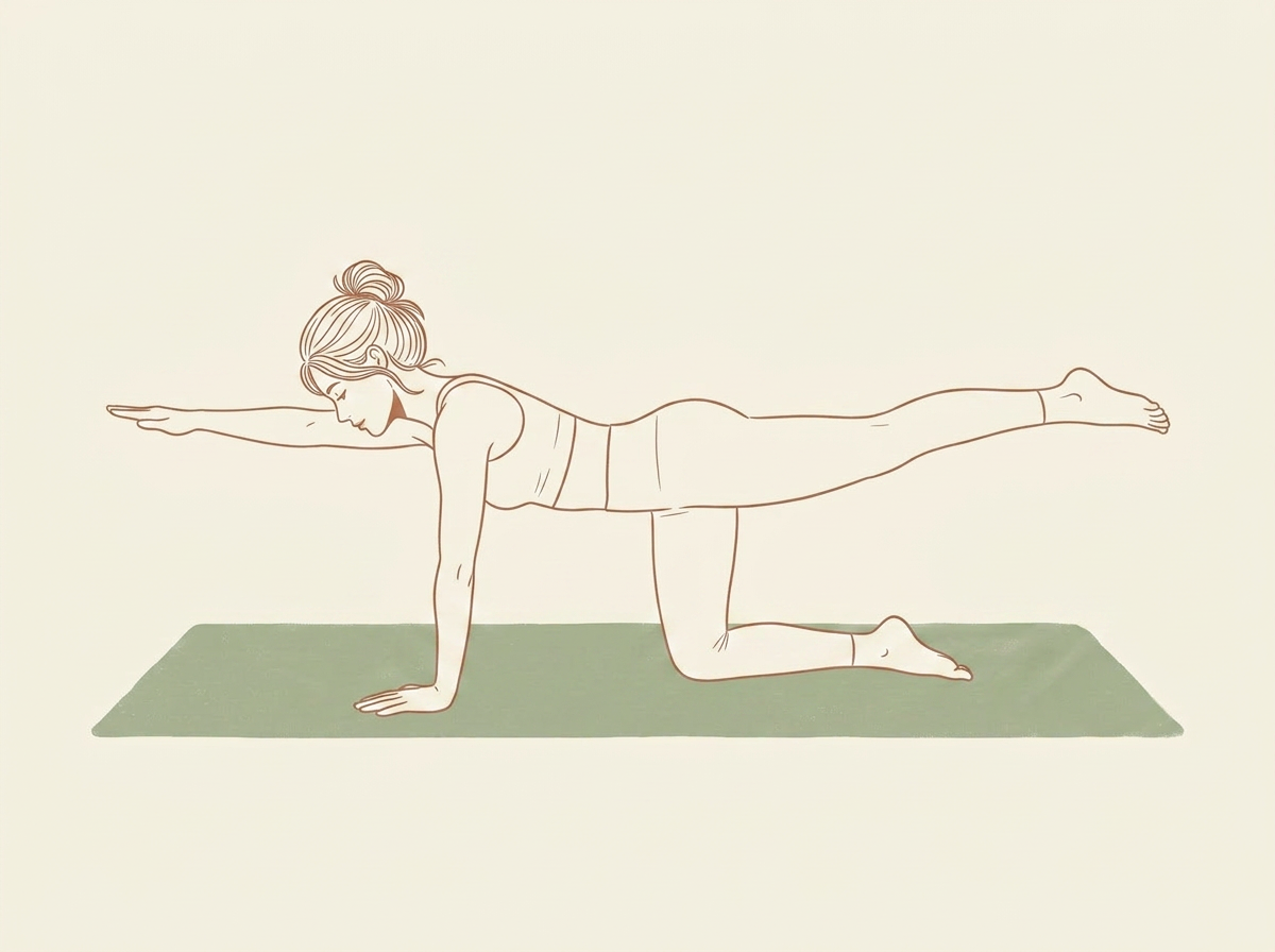 Illustration of All Fours Opposite Arm/Leg Tap