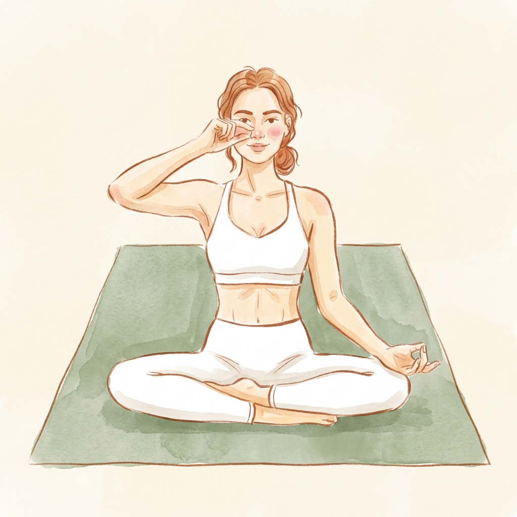Illustration of Alternate Nostril Breathing (Nadi Shodhana)