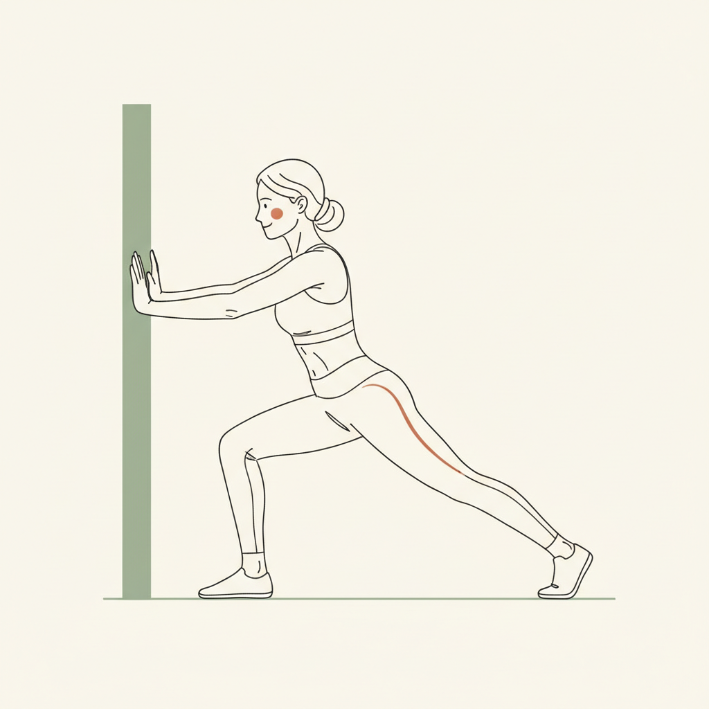 Illustration of Calf Stretch Against Wall