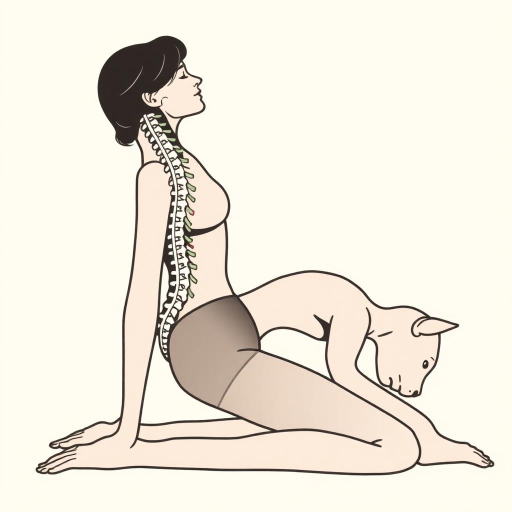 Illustration of Cat-Cow Breath
