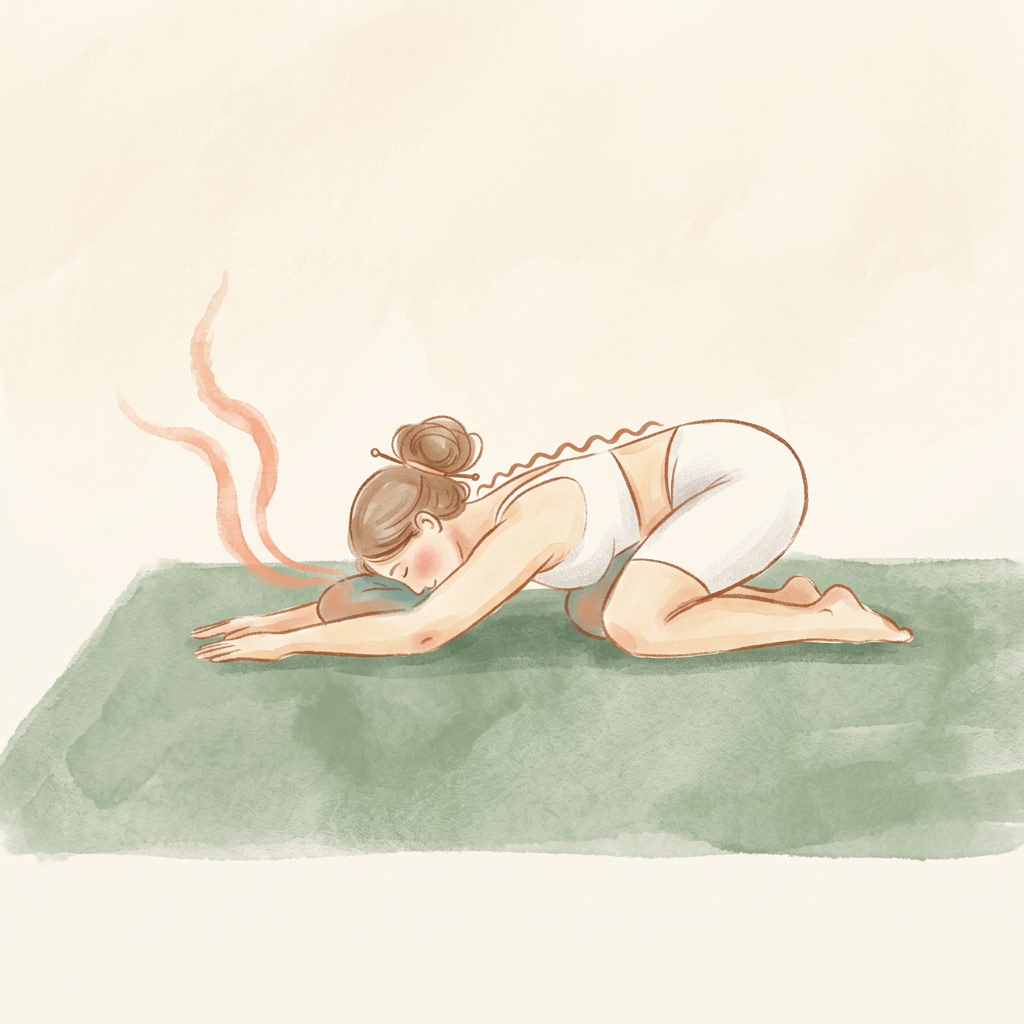 Illustration of Child's Pose with Breath Focus