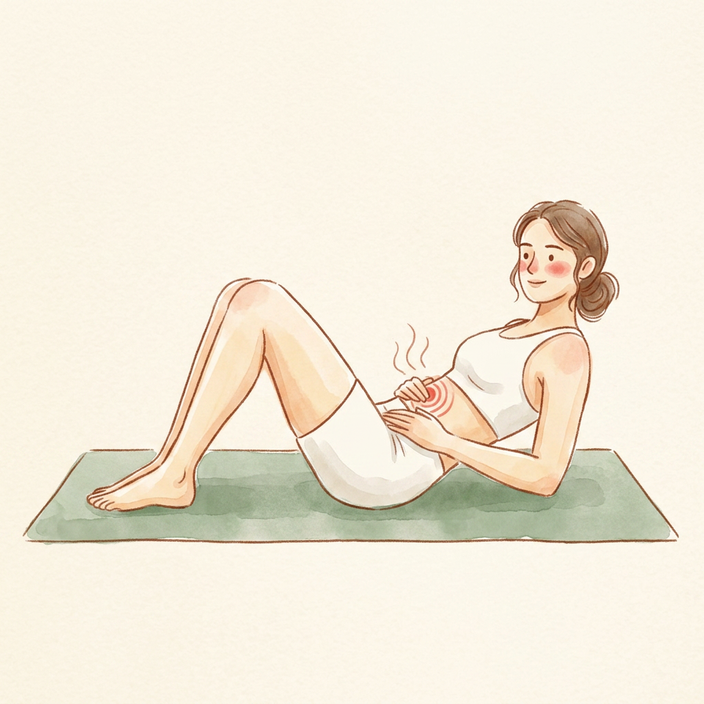 Illustration of Constructive Rest with Belly Breath