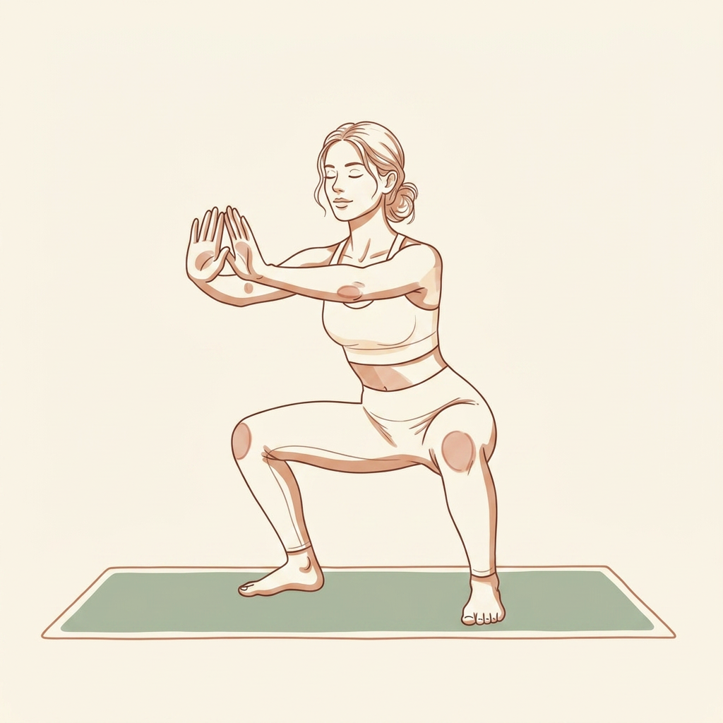 Illustration of Deep Squat Hold with Breath