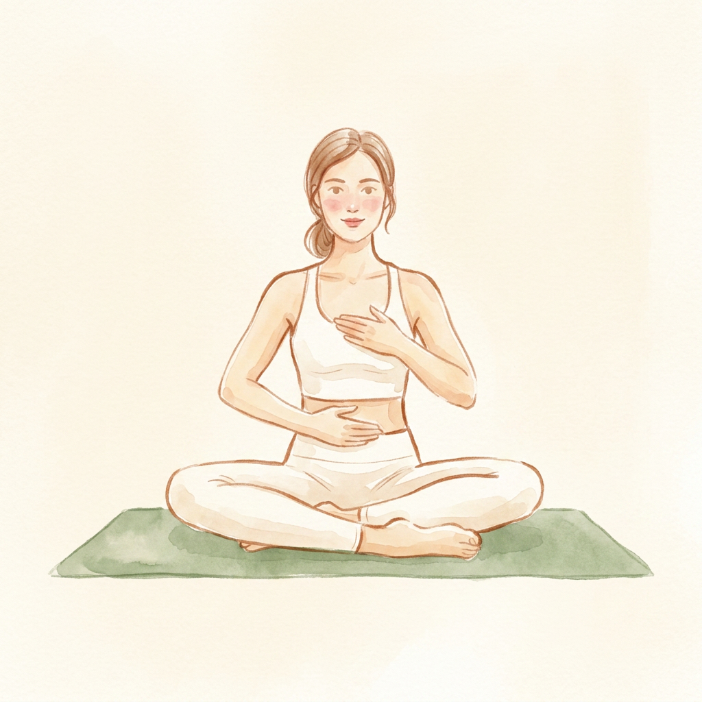 Illustration of Diaphragmatic Breathing (Box Breath)