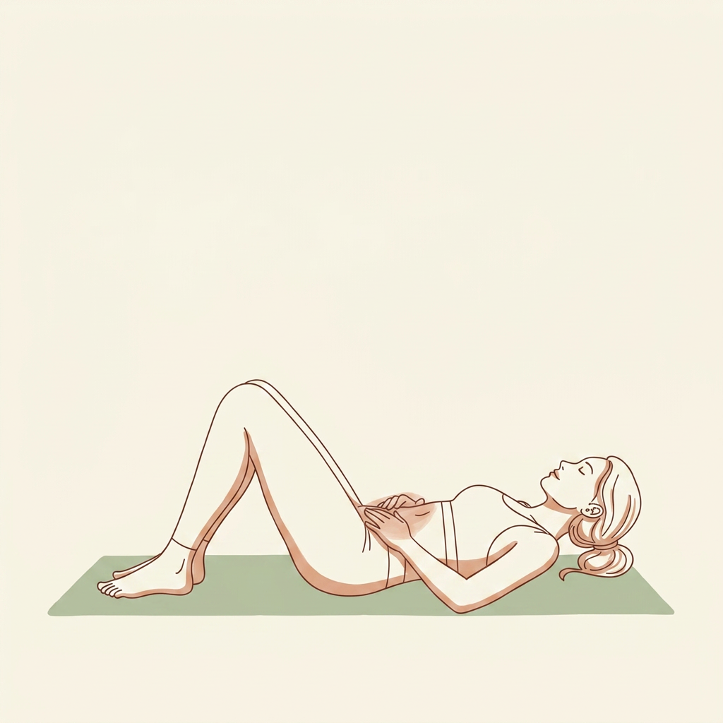 Illustration of Diaphragmatic Breathing with Pelvic Floor Lift