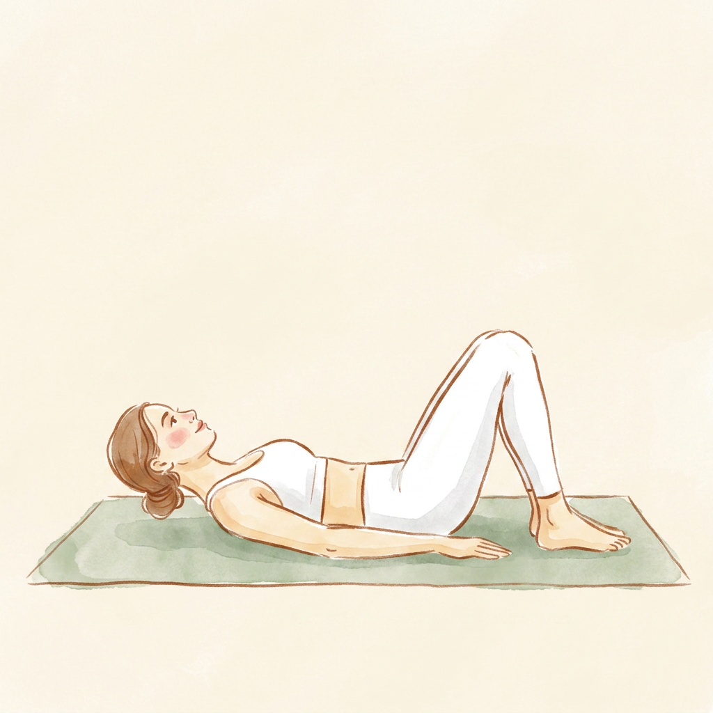 Illustration of Gentle Pelvic Tilts (on back)