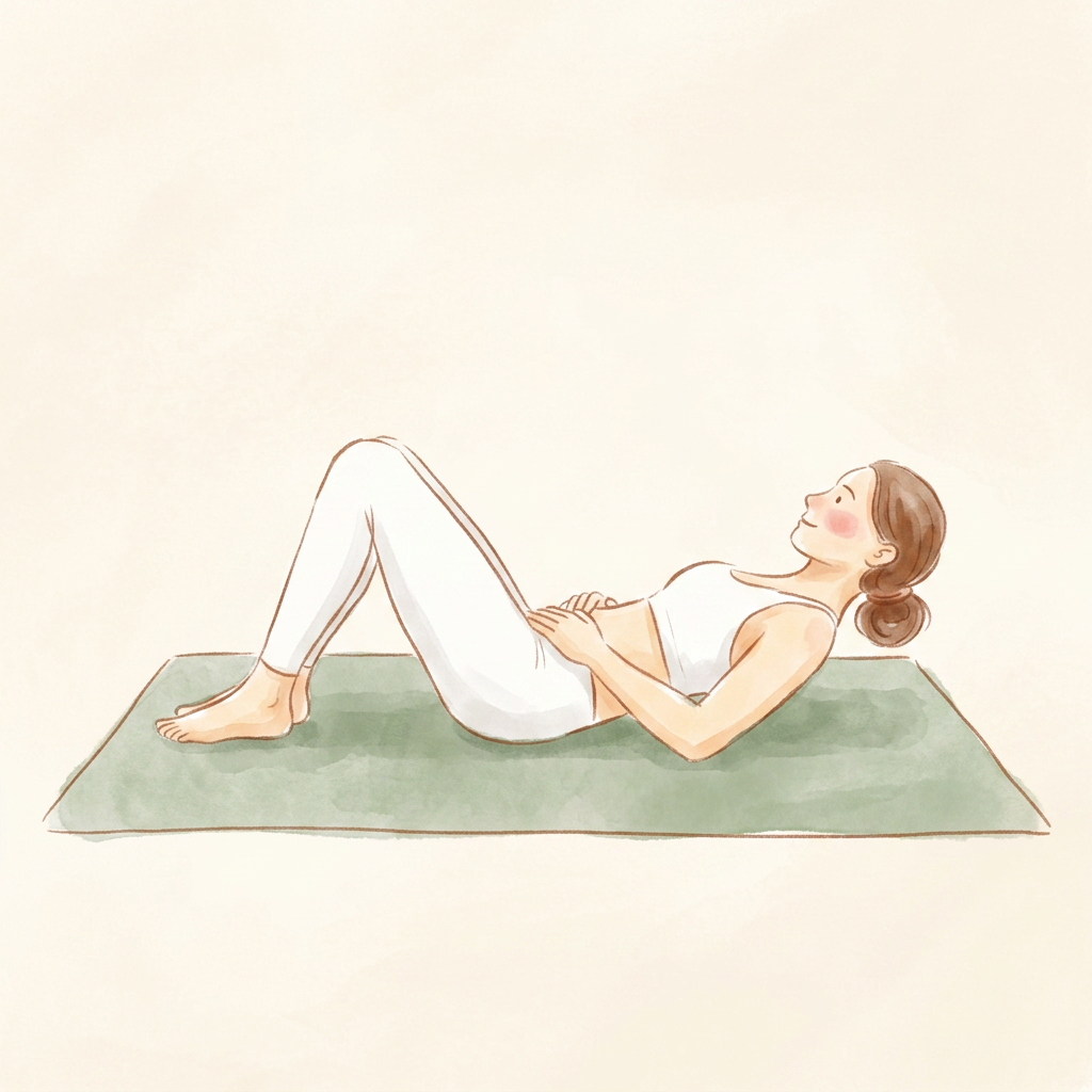 Illustration of Gentle Pelvic Tilts (supine)