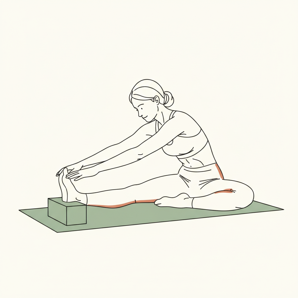 Illustration of Hamstring Stretch Standing or Seated