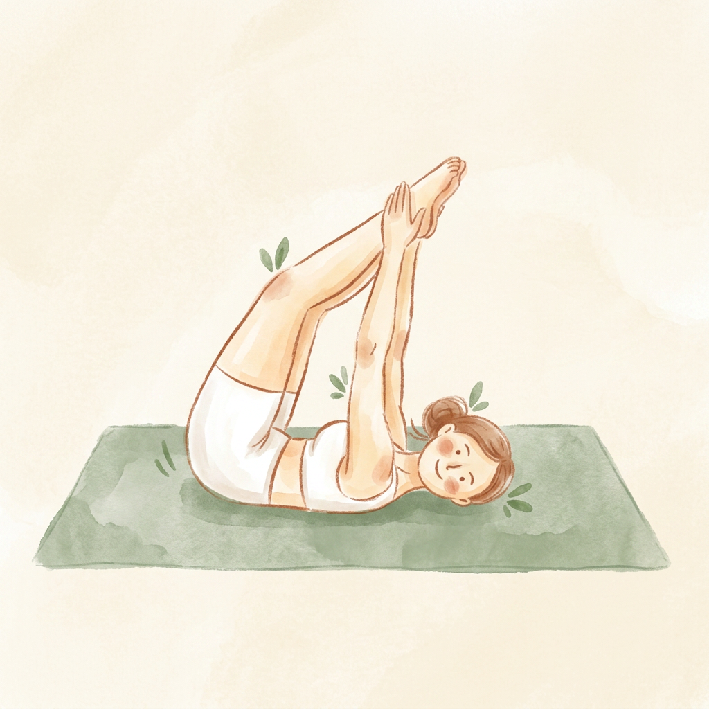 Illustration of Happy Baby Pose with Gentle Rock