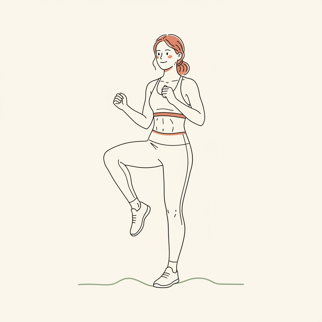 Illustration of High Knees March or Jog