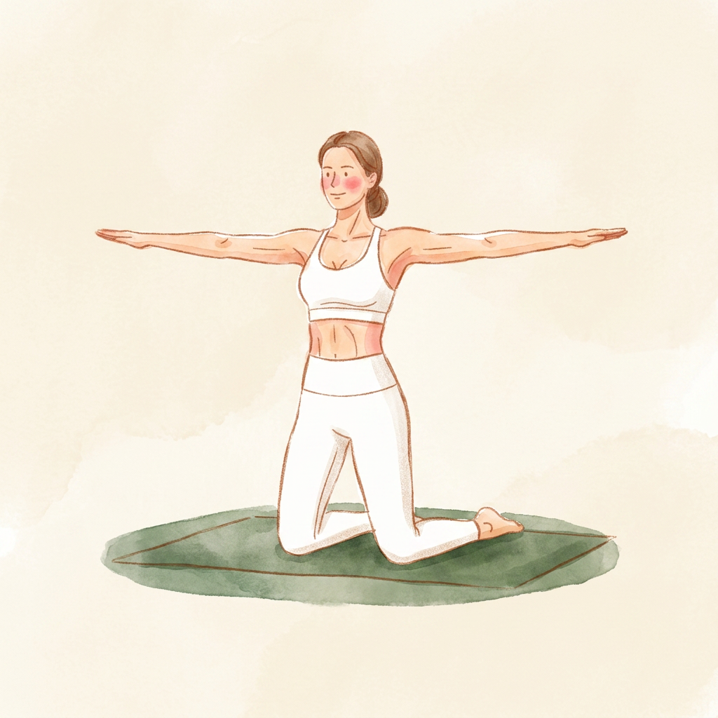 Illustration of Kneeling Chest Opener (arms to sides)