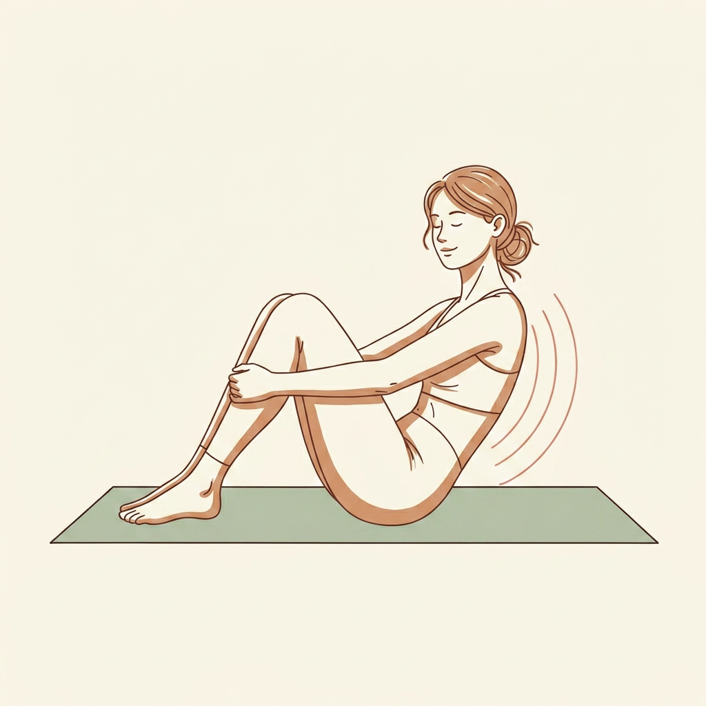 Illustration of Knees-to-Chest Gentle Rock