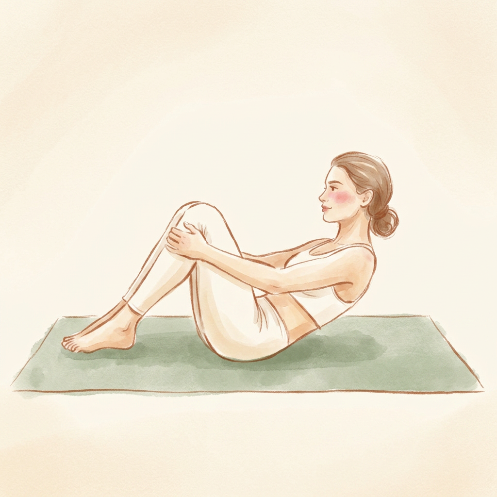 Illustration of Knees to Chest Rock