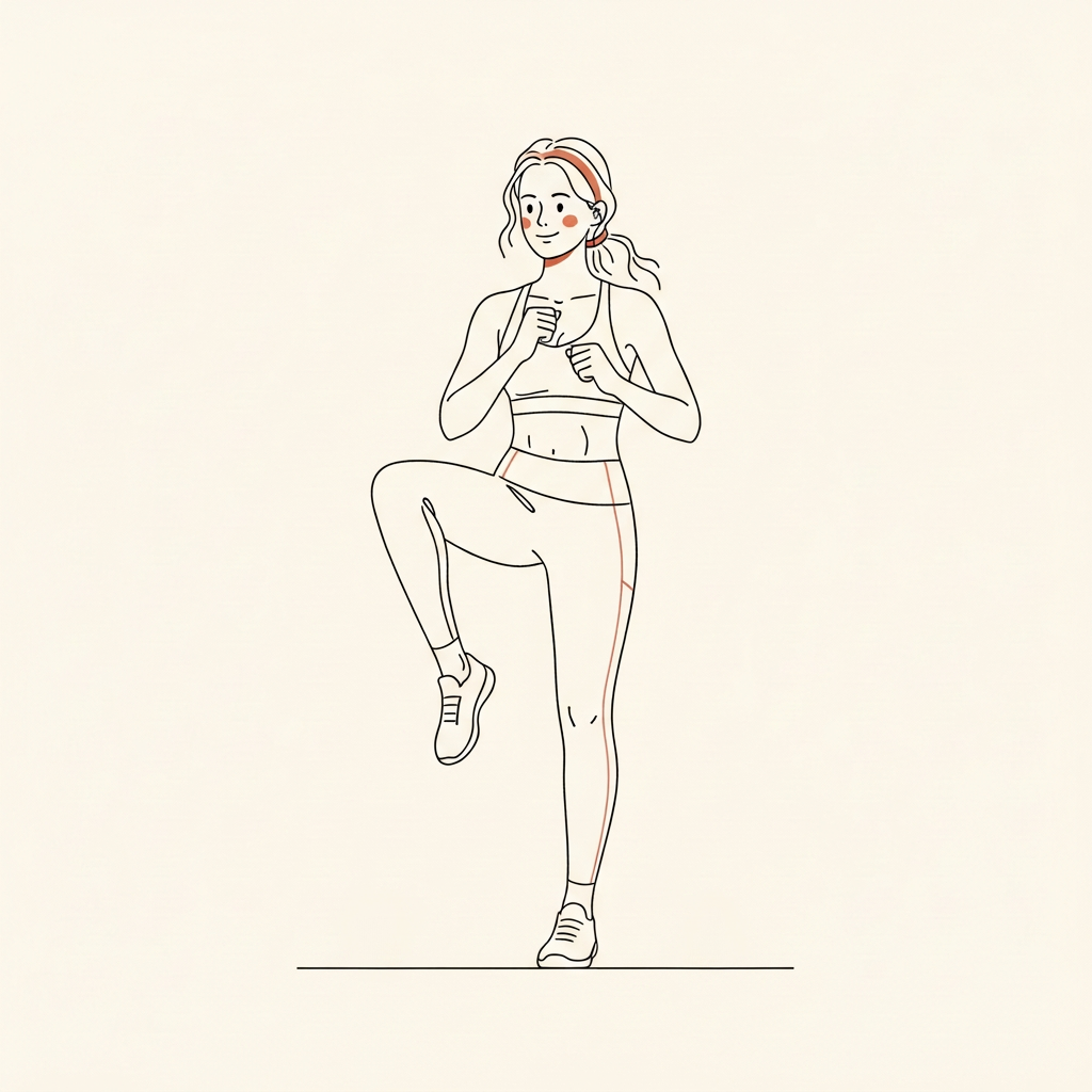 Illustration of Marching in Place with High Knees