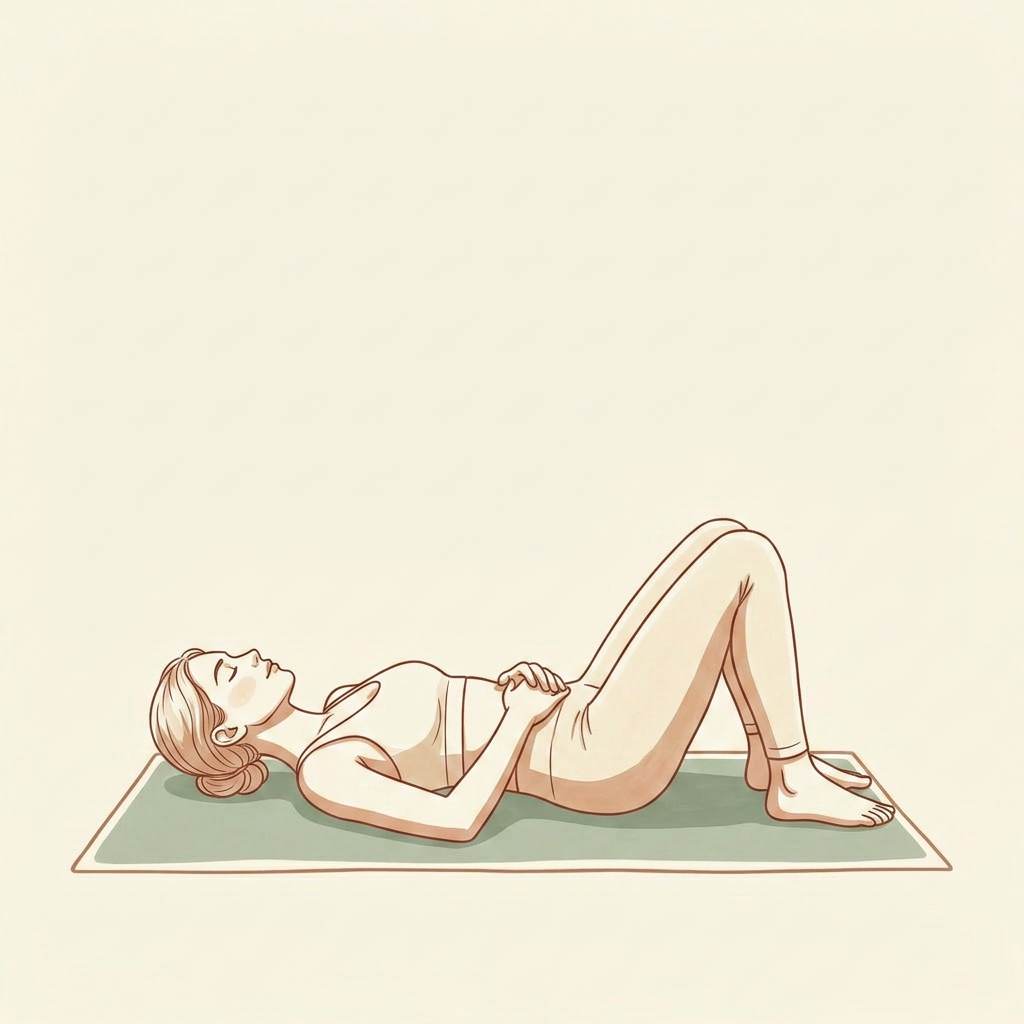 Illustration of Resting Pose with Hands on Belly/Pelvis