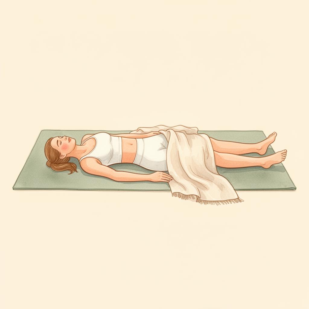 Illustration of Savasana with Blanket