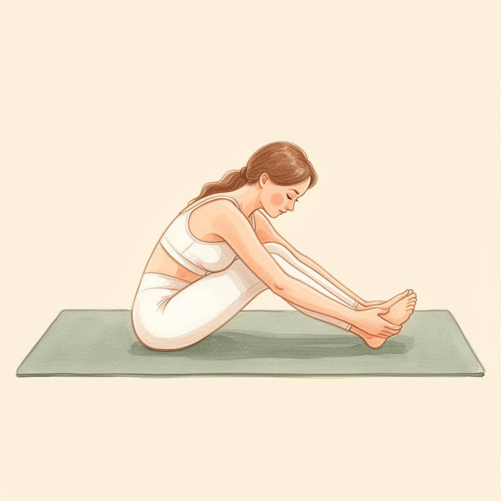 Illustration of Seated Forward Fold with Softness