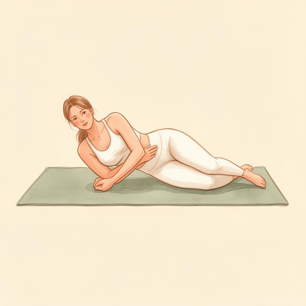 Illustration of Side Lying Spinal Rotation