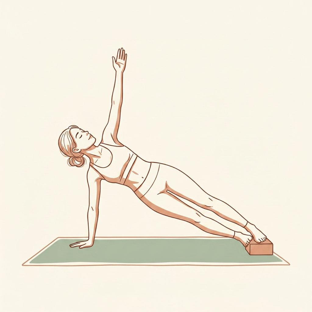 Illustration of Side Plank from Knees (modified)
