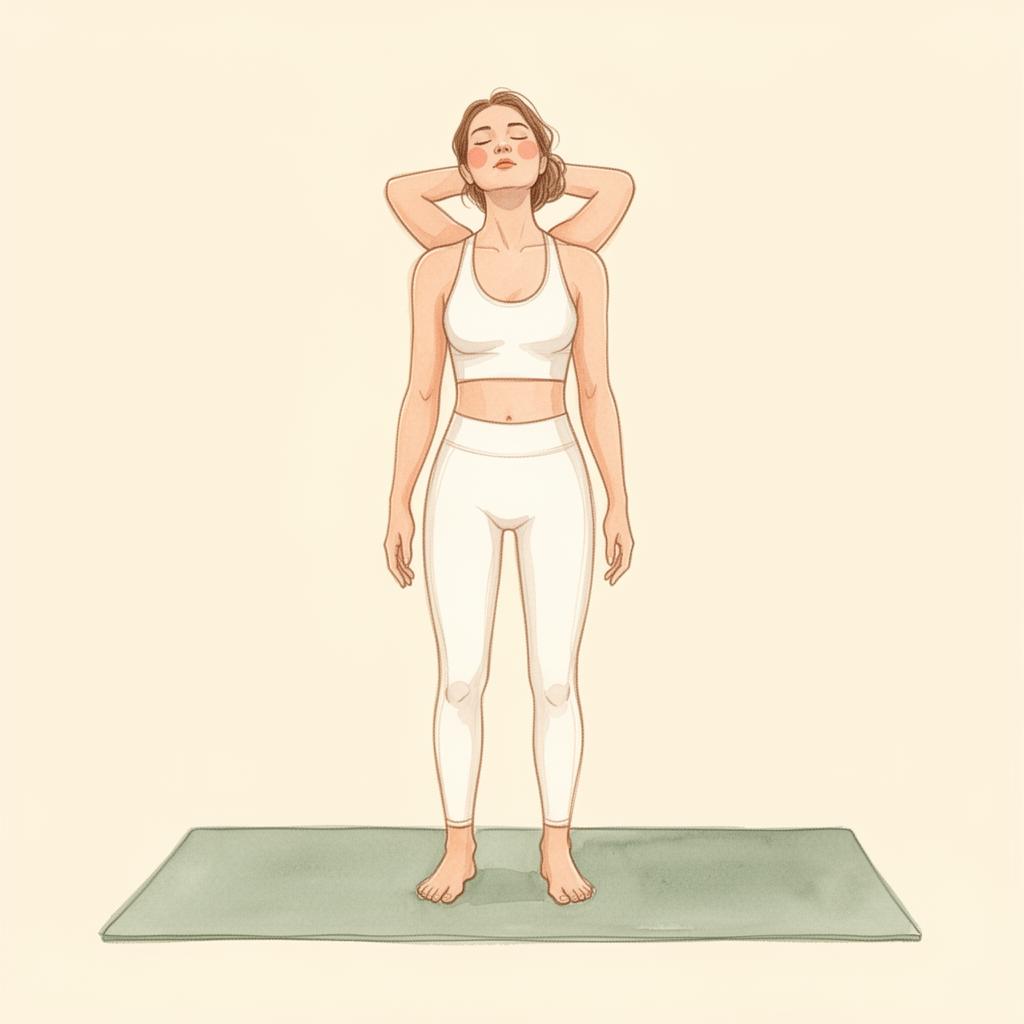 Illustration of Standing Gentle Neck Rolls