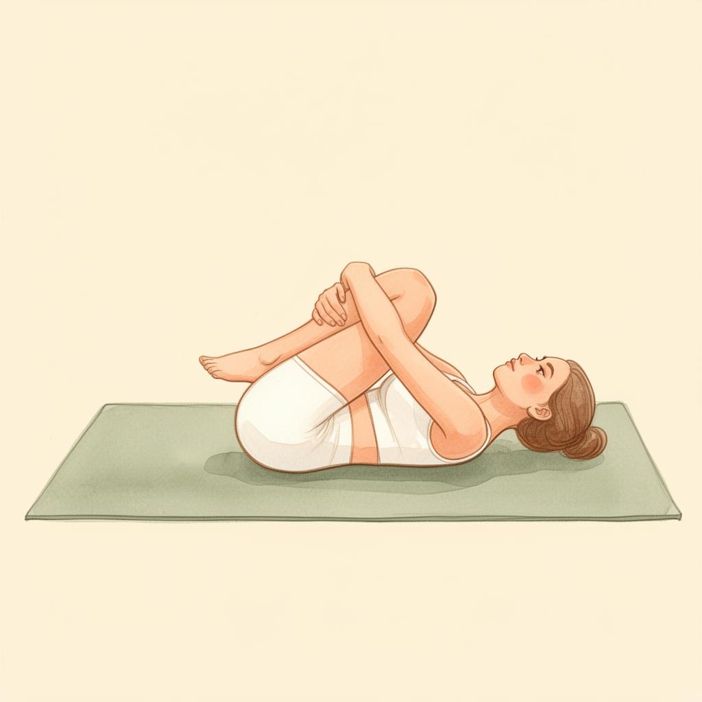 Illustration of Supine Apanasana (Knees-to-Chest)
