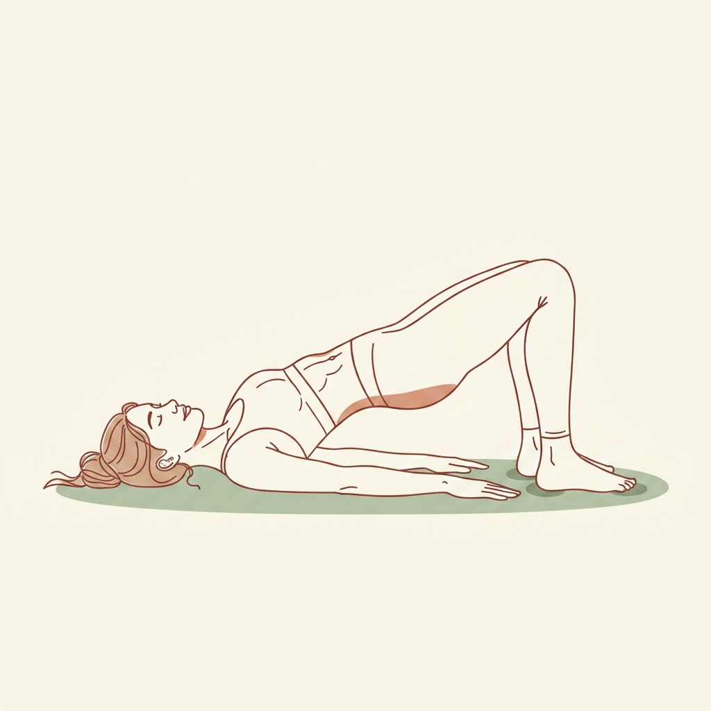 Illustration of Supine Bridge with Pelvic Floor Lift