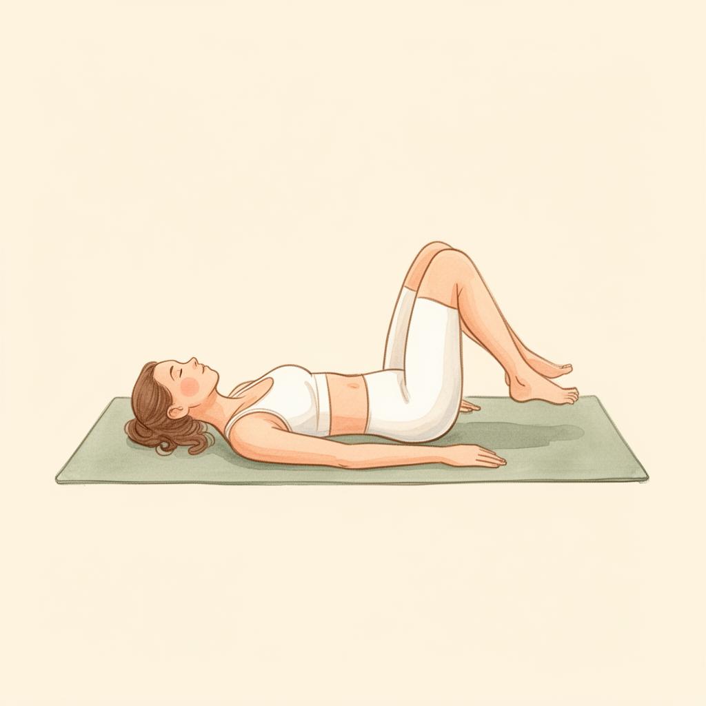 Illustration of Supine Gentle Knee Rolls