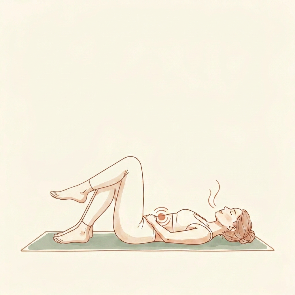 Illustration of Supine Pelvic Tilts with Breath