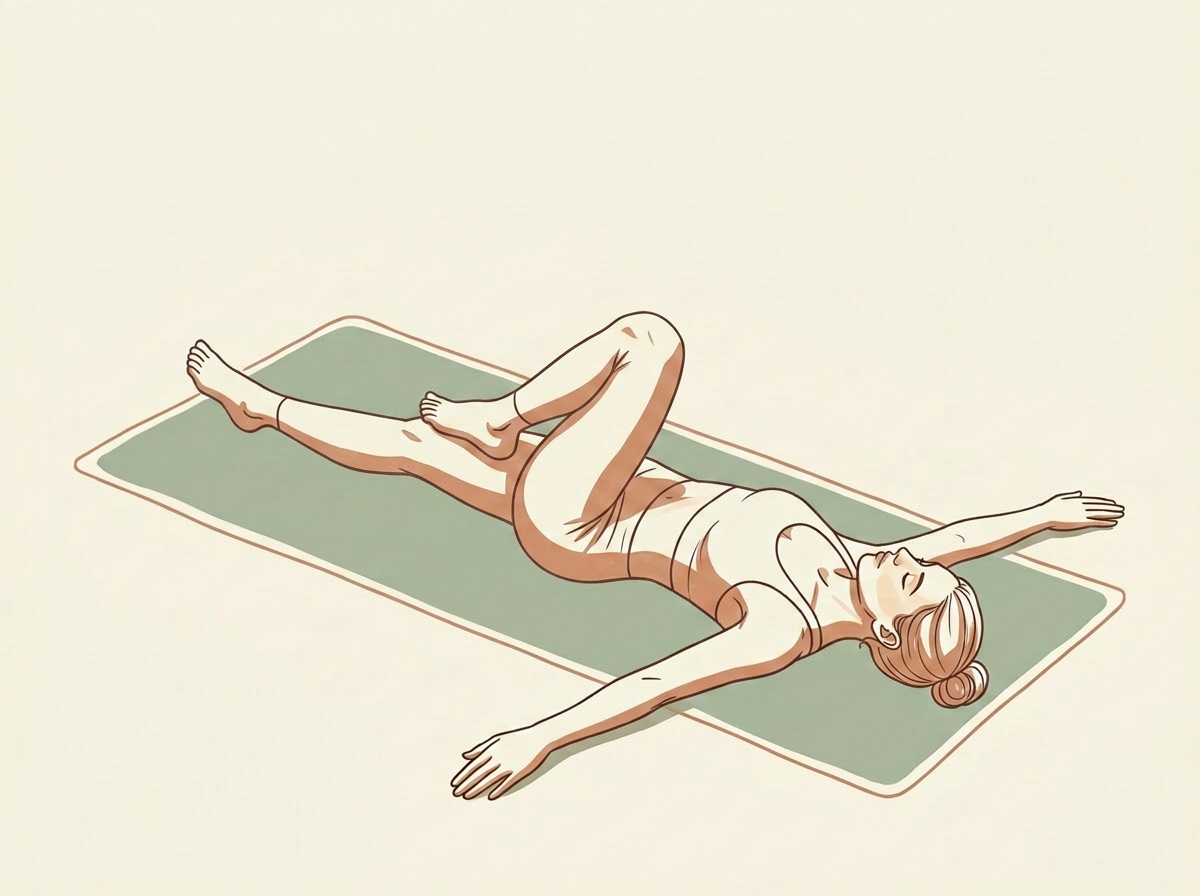 Illustration of Supine Twist