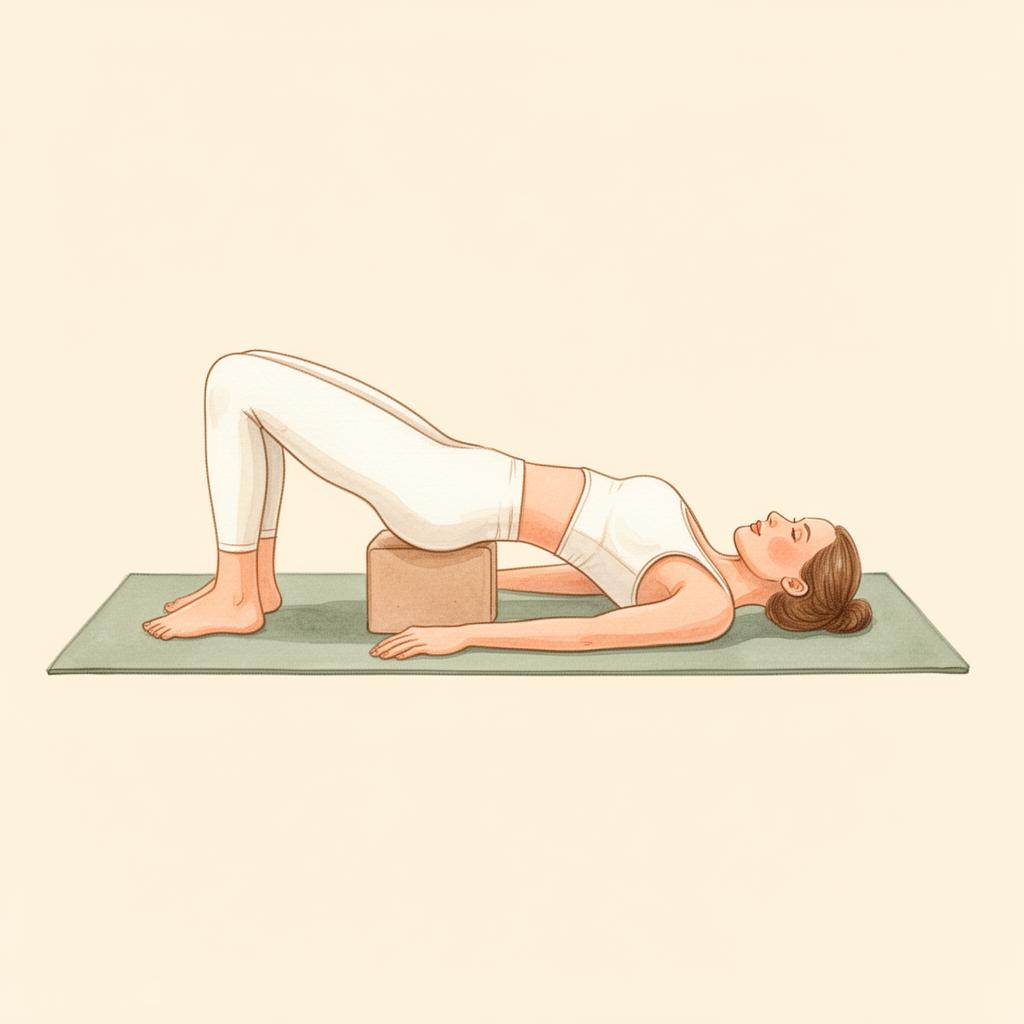 Illustration of Supported Bridge Pose